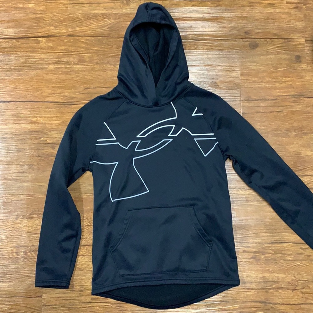 Girls black under armour cold gear hoodie. Athletic material